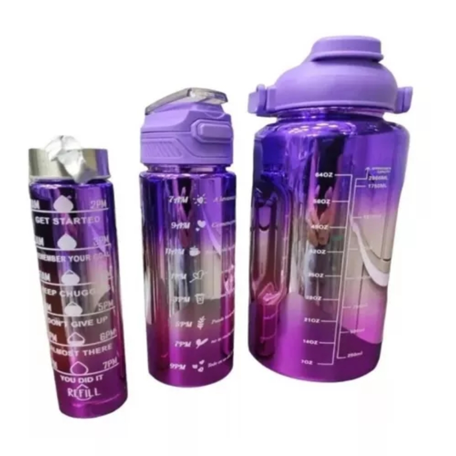 Miniatura 5 de Set X 3 Termos Botella De Agua Motivaci